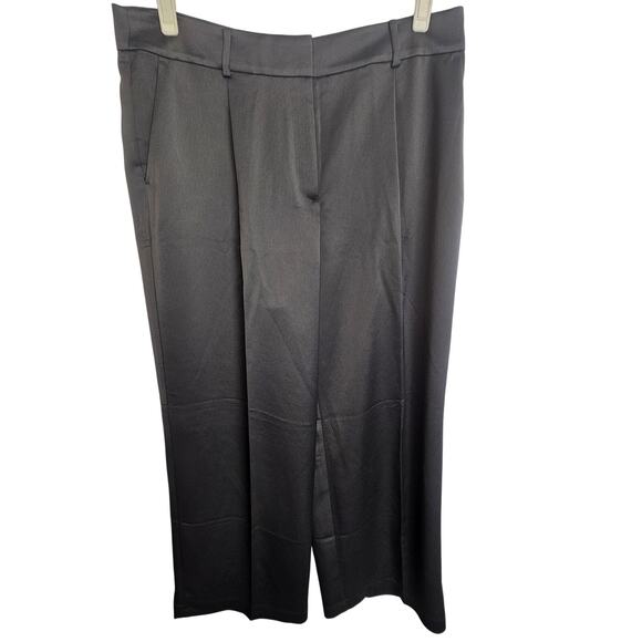 LOFT Peyton Trouser Wide Leg Dress Pants Pleated Career Office Work Size 14 Gray - Picture 1 of 9